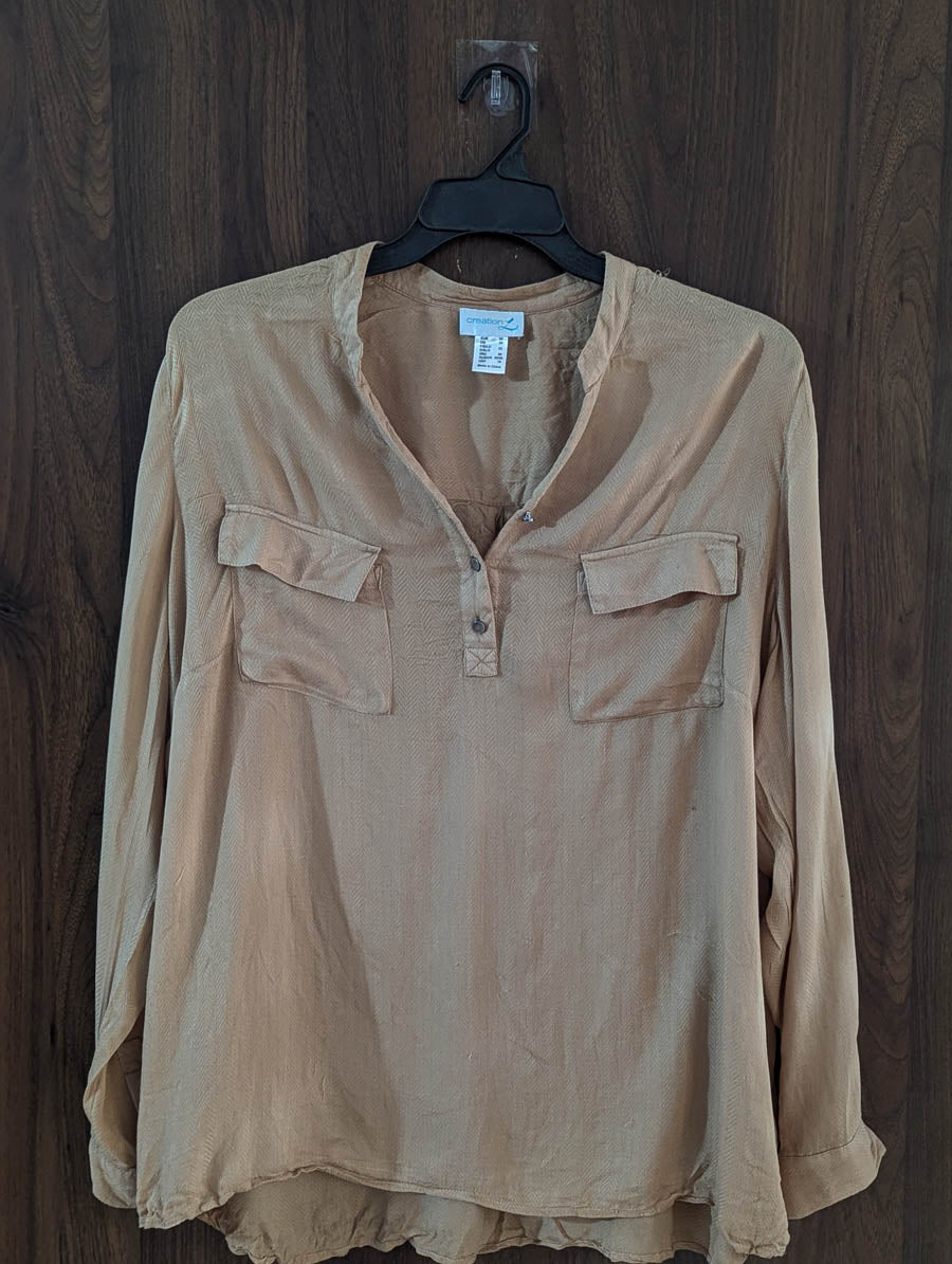Imported Full sleeve top linen full sleeve top No-4663 Velnoor Store