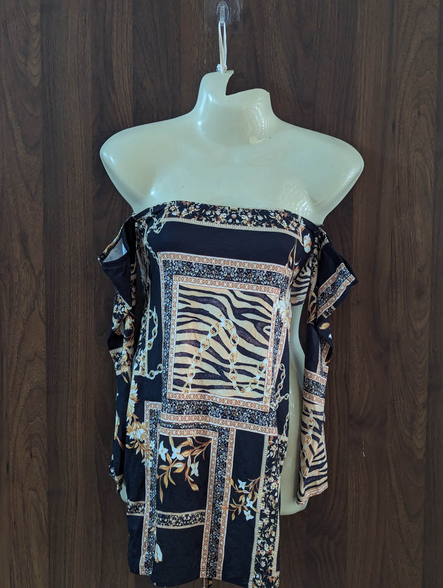 Imported Western mini dress jersey mini dress No-4538 Velnoor Store