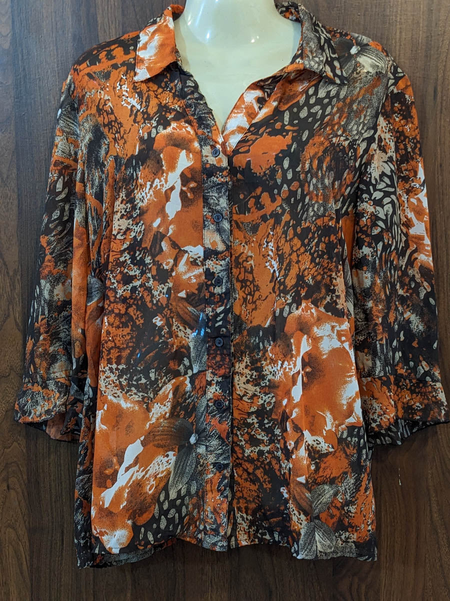Imported Full sleeve top chiffon full sleeve top No-7527 Velnoor Store