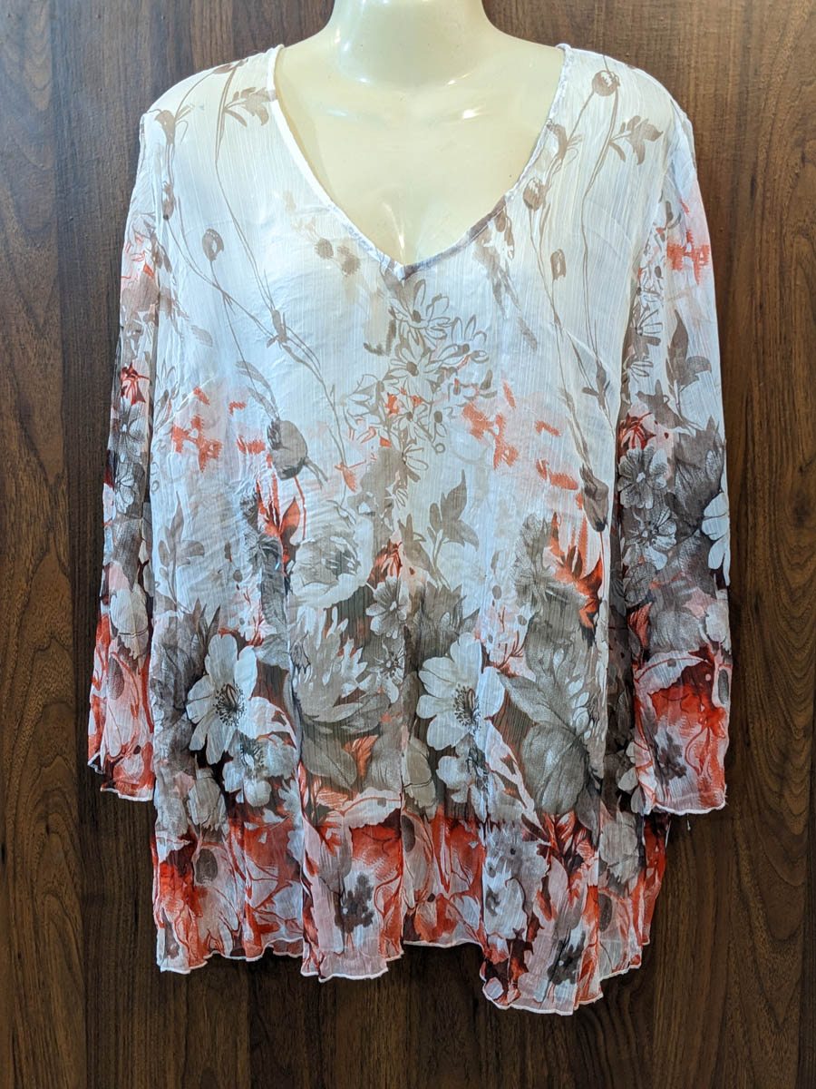 Imported Full sleeve top chiffon full sleeve top No-7576 Velnoor Store