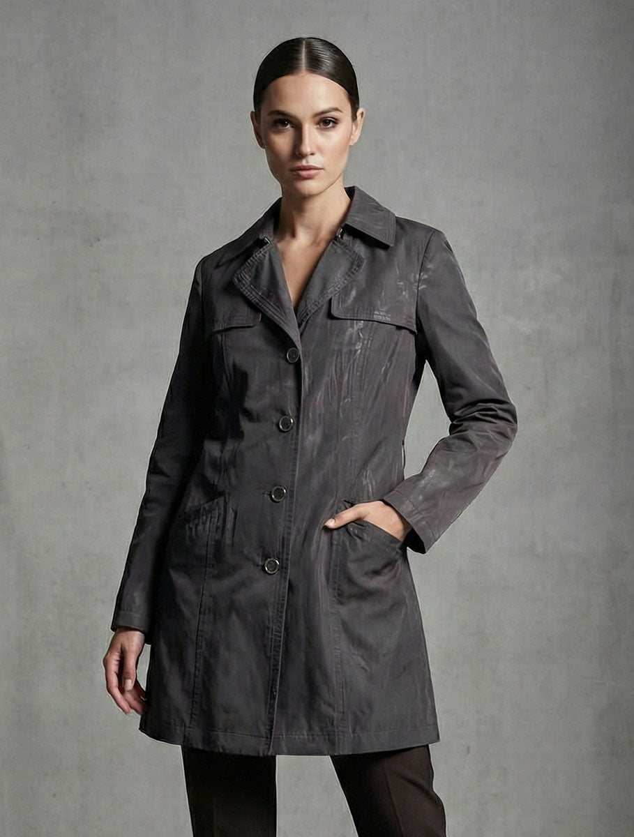 1592 grey Women's Long Coat Premium Stitch | Durable Winter Wear Pakistan - velnoor