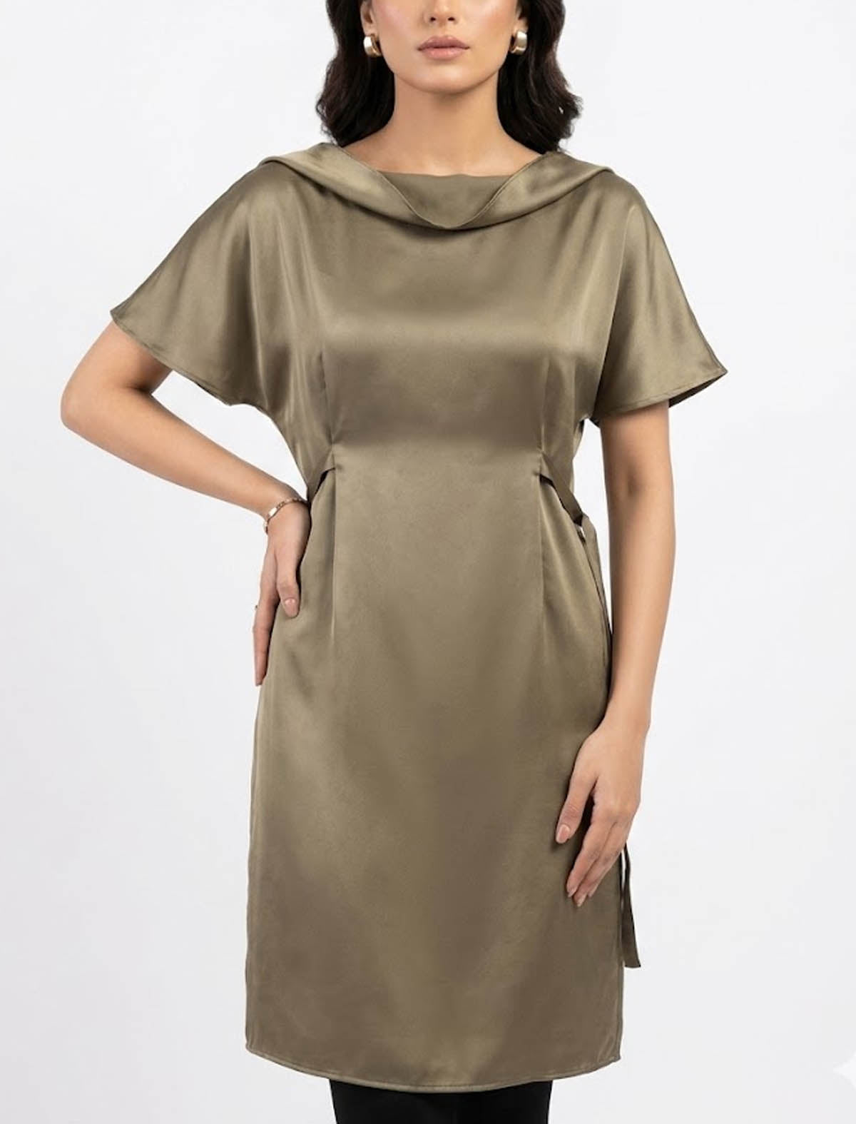 Imported Western mini dress silk mini dress No-935 Velnoor Store