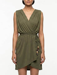 Imported Western mini dress silk jersey mini dress No-1022 Velnoor Store