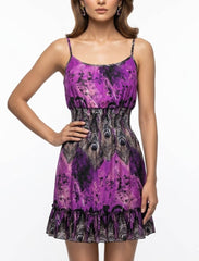 Imported Western mini dress linen mini dress No-1032 Velnoor Store