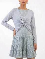 Imported Western mini dress silk mini dress No-898 Velnoor Store