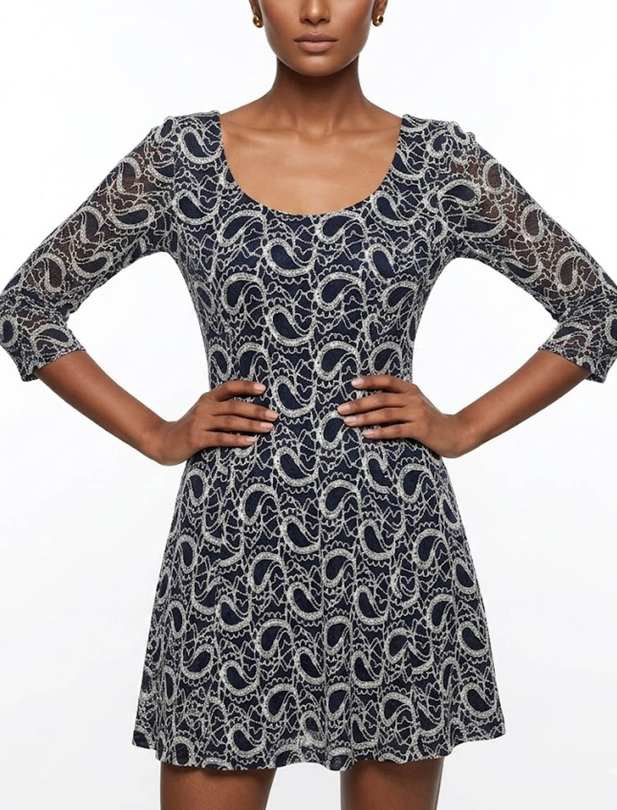Imported Western Mini Dress chiffon Mini Dress No-680 Velnoor Store