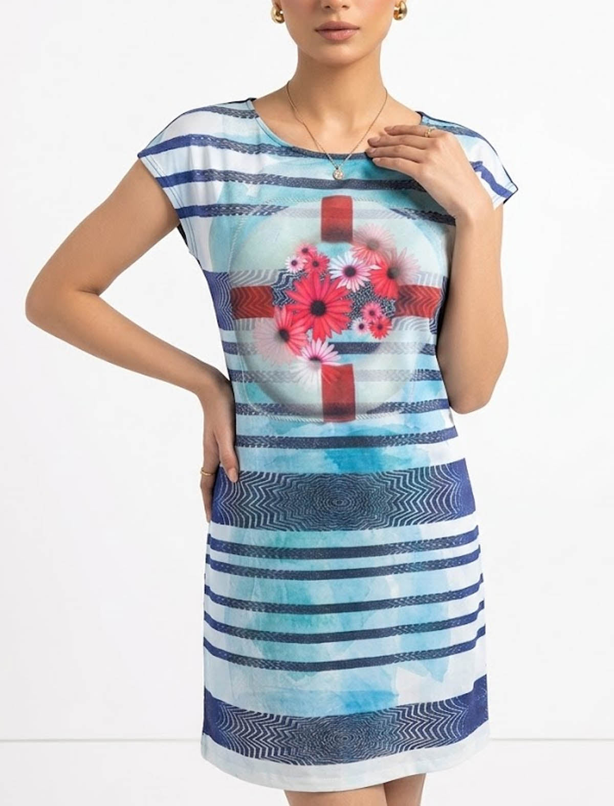 Imported Western mini dress silk jersey mini dress No-949 Velnoor Store