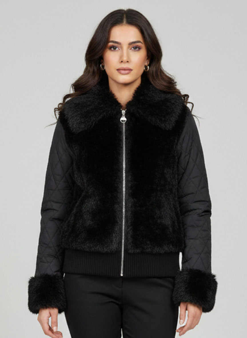 1628 Women's Matte Finish Puffer Jacket | Elegant Winter Style Pakistan - velnoor
