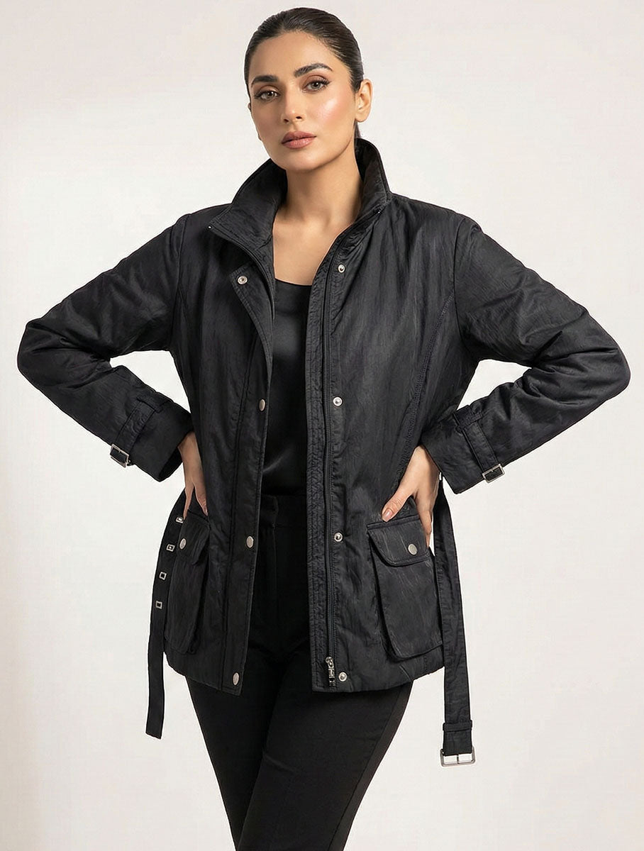 1603 Women's Long Coat Semi Formal | Elegant Winter Outerwear Pakistan - velnoor