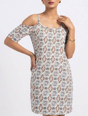 Imported Western mini dress linen mini dress No-2773 Velnoor Store