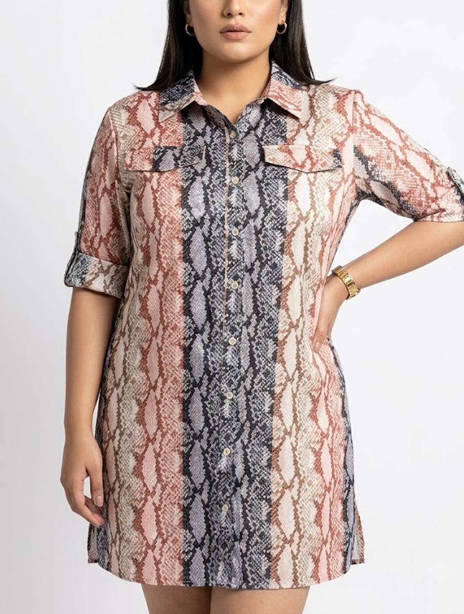 Imported Western mini dress silk mini dress No-2768 Velnoor Store