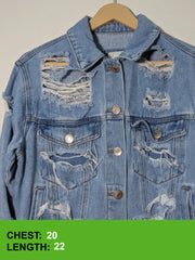 133 Damaged Style Trendy Fashion Denim Jacket for Girls Online Pakistan | Velnoor