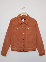 132 Trendy dark orange Denim Jacket for Girls Pakistan – Fashion Wear | Velnoor