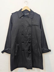 1590 Black Women's Long Coat Premium Stitch | Durable Winter Wear Pakistan - velnoor