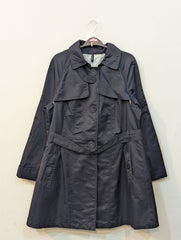 1696 Black Women's Long Coat with Inner Fleece | Soft Warm Winter Pakistan - velnoor