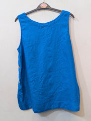 Pure Linen Sleeveless Top 107 - Premium Quality. Elegant, Breathable, Comfortable Fit.