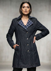 1660 Women's Long Coat with Buttons | Classic Winter Coat Pakistan - velnoor