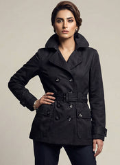 1694 Women's Long Coat with Inner Fleece | Soft Warm Winter Pakistan - velnoor