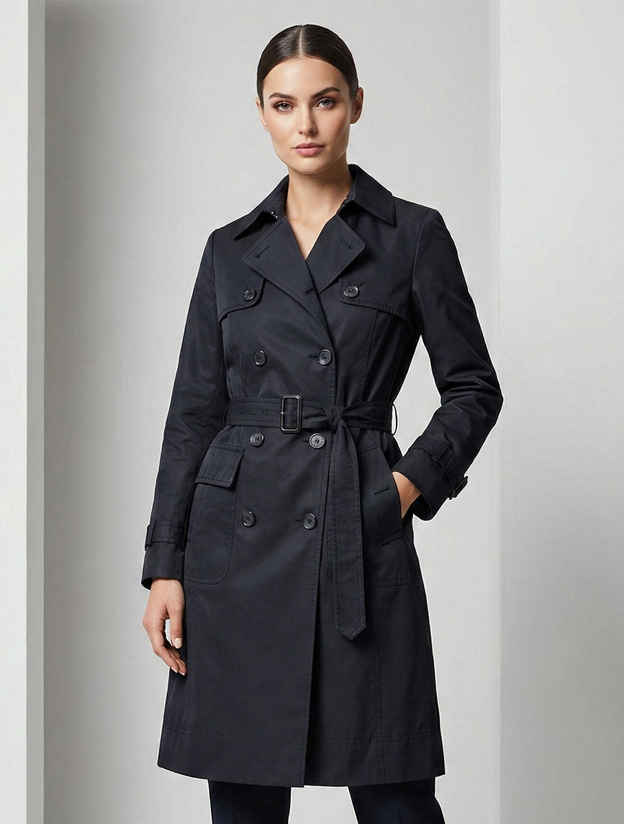 1594 blue Women's Premium Soft Long Coat | Luxury Winter Wear Pakistan - velnoor