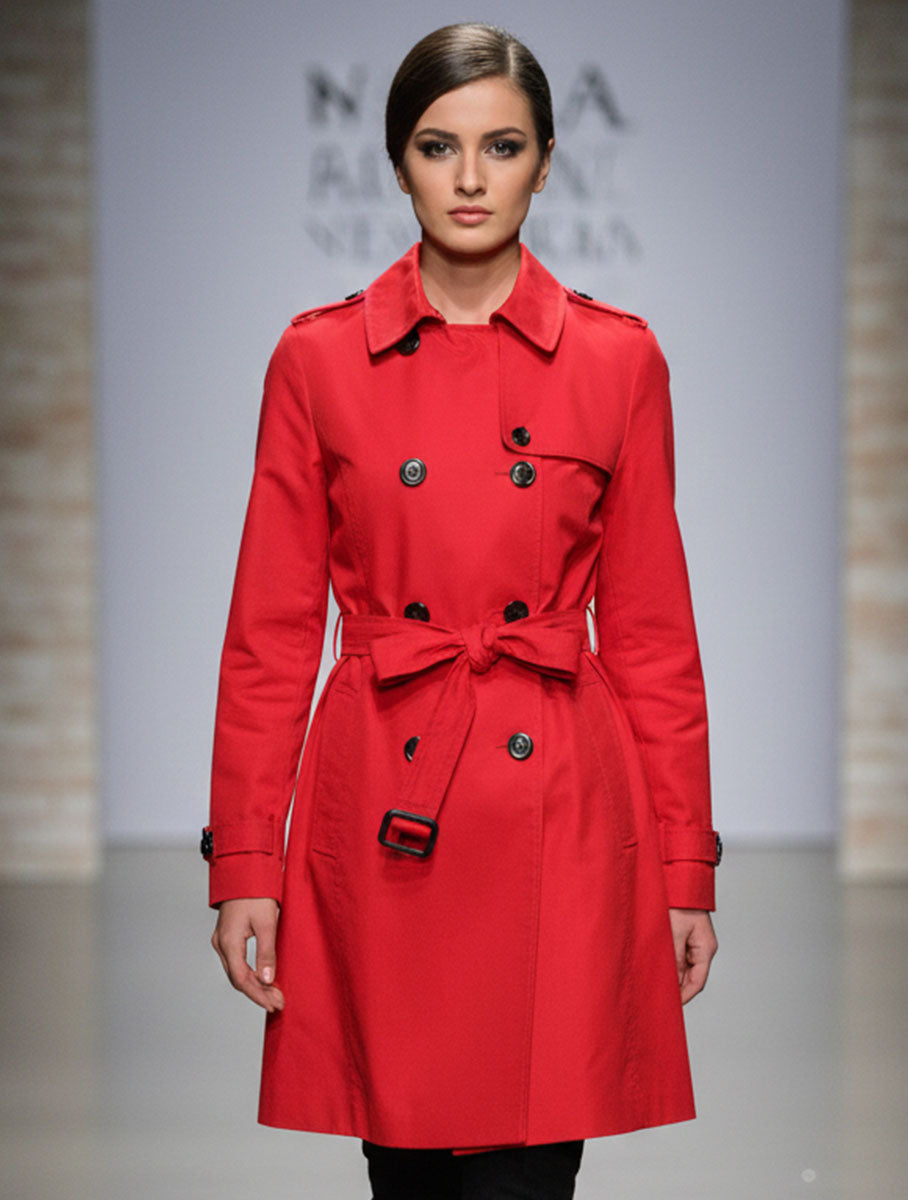 1677 Women's Long Coat with Belt Tie | Stylish Winter Fit Pakistan - velnoor