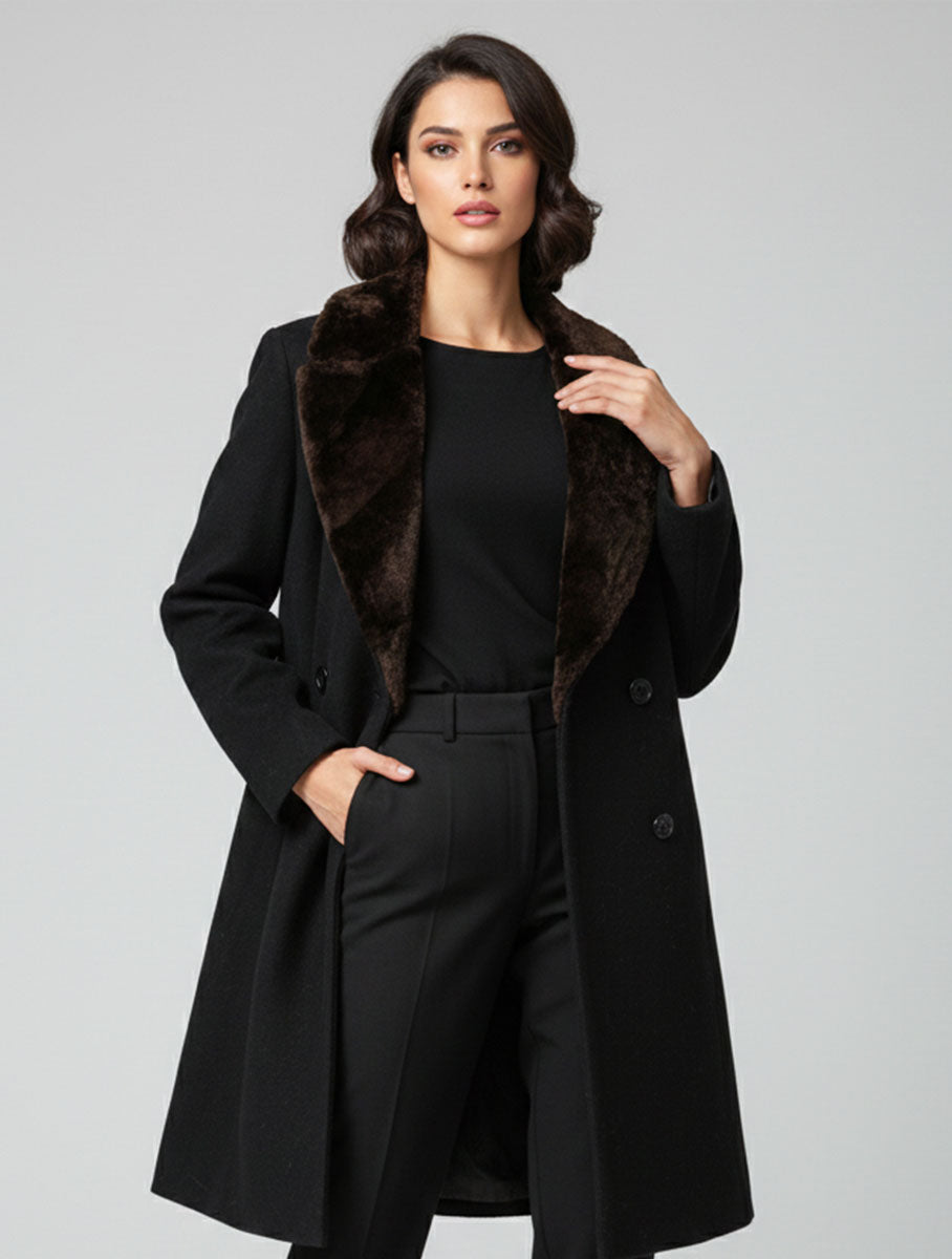 1682 Women's Long Flare Coat | Elegant Winter Style Pakistan - velnoor