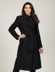 1683   Women's Long Trench Coat | Chic Winter Outerwear Pakistan - velnoor