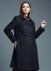 1634 Women's Long Coat Wool Blend | Soft Premium Winter Wear Pakistan - velnoor