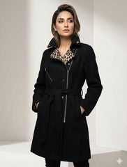 1668 Women's Oversized Long Coat | Modern Winter Wear Pakistan - velnoor