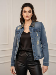 1160 Girls Trendy Denim Jacket – Modern & Soft Style Pakistan | Velnoor