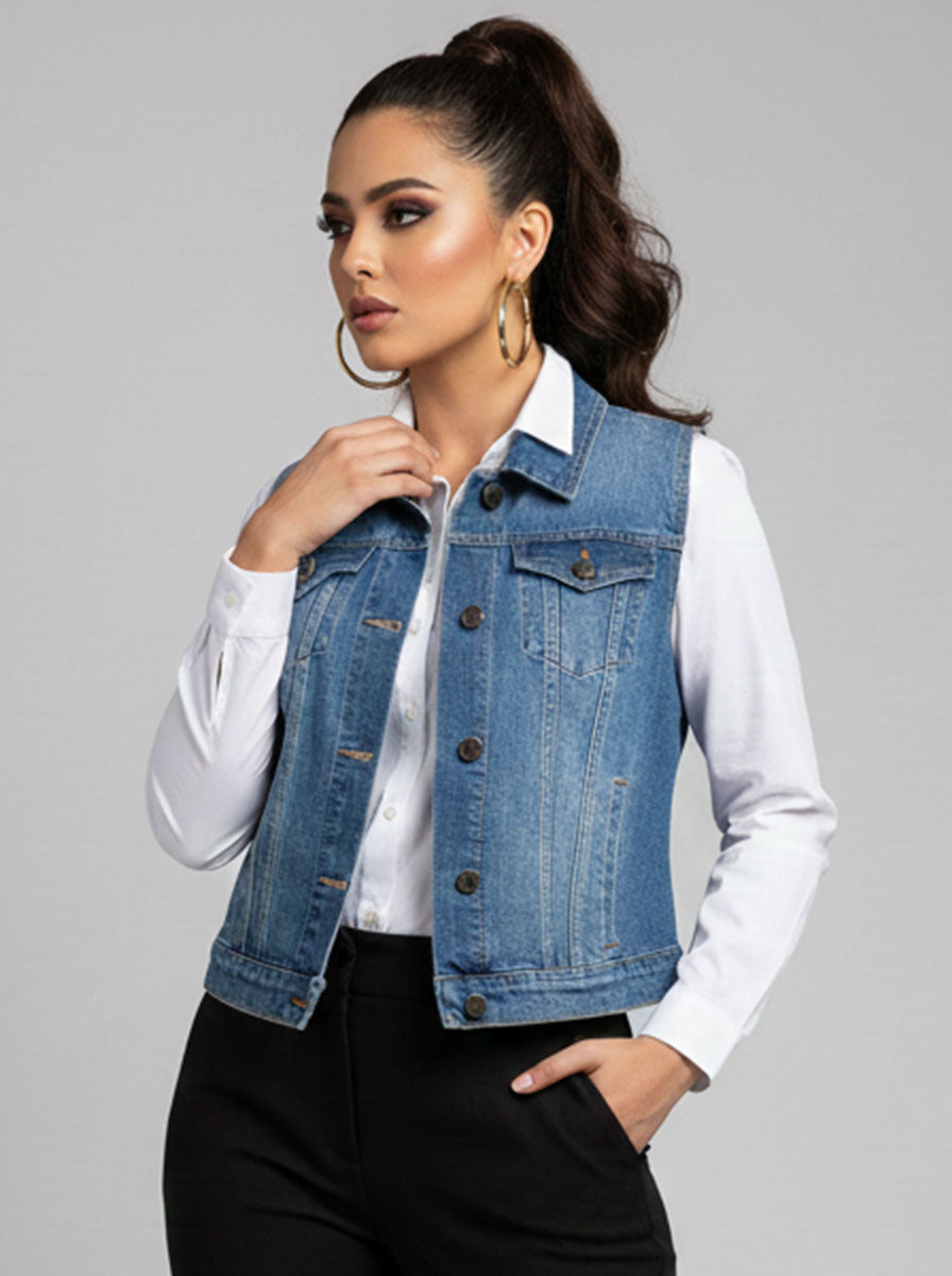 341 Girls Oversized Blue Denim Jacket Pakistan | Velnoor