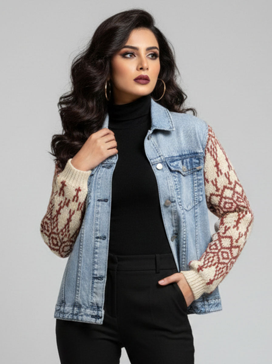 126 Girls Fitted Denim Jacket – Modern & Chic Pakistan | Velnoor